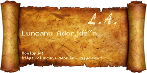 Luncanu Adorján névjegykártya